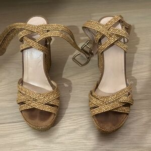 Stuart Weitzman Suede Wedge Espadrille Size6